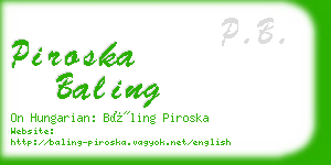 piroska baling business card